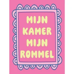 Poster Tweezijdige A4 Mijn kamer, mijn regels/rommel