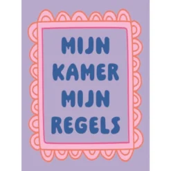 Poster Tweezijdige A4 Mijn kamer, mijn regels/rommel