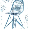 Poster Wire Chair Blue 30 x 40 cm