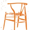 Poster Wishbone Chair Orange 30 x 40 cm