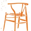 Poster Wishbone Chair Orange 40 x 50 cm