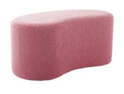 Pouf Ada wave bouclé faded pink