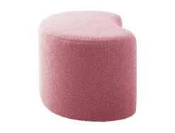 Pouf Ada wave bouclé faded pink