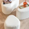Pouf Ada wave bouclé ochre yellow