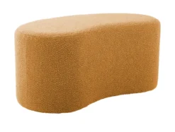 Pouf Ada wave bouclé ochre yellow