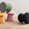 Pouf Mushroom brushed velvet grayed jade