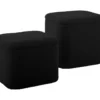 Pouf set Ada storage bouclé black, set of 2pcs