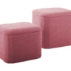 Pouf set Ada storage bouclé faded pink, set of 2pcs