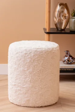 Pouf Tierno furry white