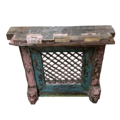 Raam Jali roze/blauw uniek India