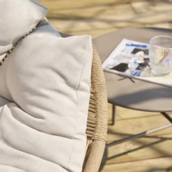 Rattan tuin loungestoel Ayla Zwart