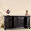 Rawnie - Zwart Handgesneden Mangohouten Dressoir