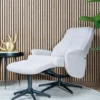 Relaxfauteuil Bindy + Hocker Bouclé Naturel
