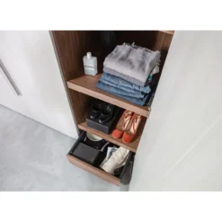 Rens 3-deurs hang/legkast greep lang noten/pebble grey [fsc]
