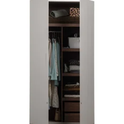 Rens 2-deurs hang/legkast greep lang noten/pebble grey [fsc]