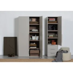 Rens 1-deurs legkast greep lang noten/pebble grey [fsc]