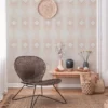 Retro behang met ruitpatronen in zachte kleuren – beige, crème, wit #1