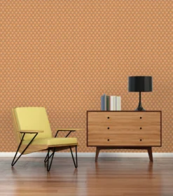 Retro behang met structuurpatroon – bruin, geel, oranje #1