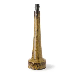 Retro Stoneware Lamp Base Mustard