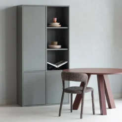 Rhonda eettafel o129 cm eiken bordeauxrood [fsc]
