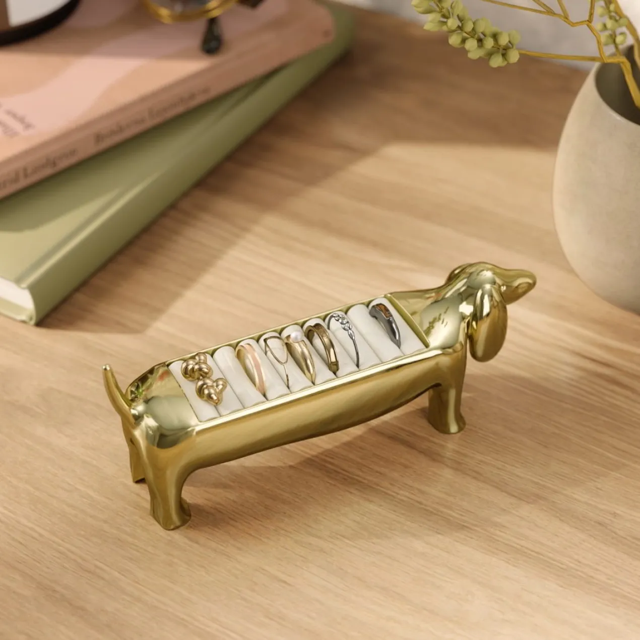 Ringhouder Dachsie Teckel messing
