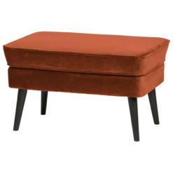 Rocco hocker velvet roestbruin