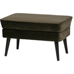 Rocco hocker velvet warmgroen