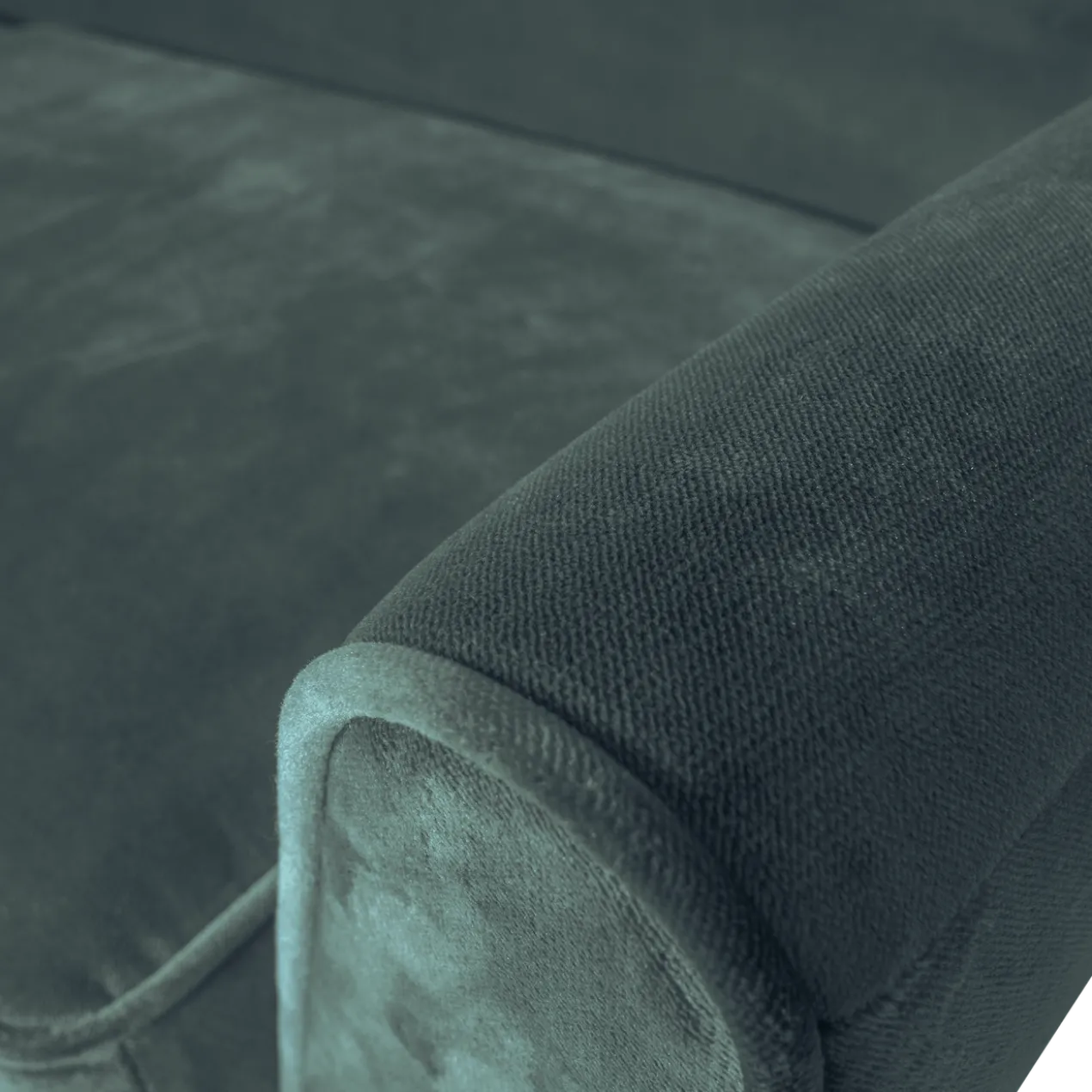 Rocco xl bank 230 cm velvet groenblauw