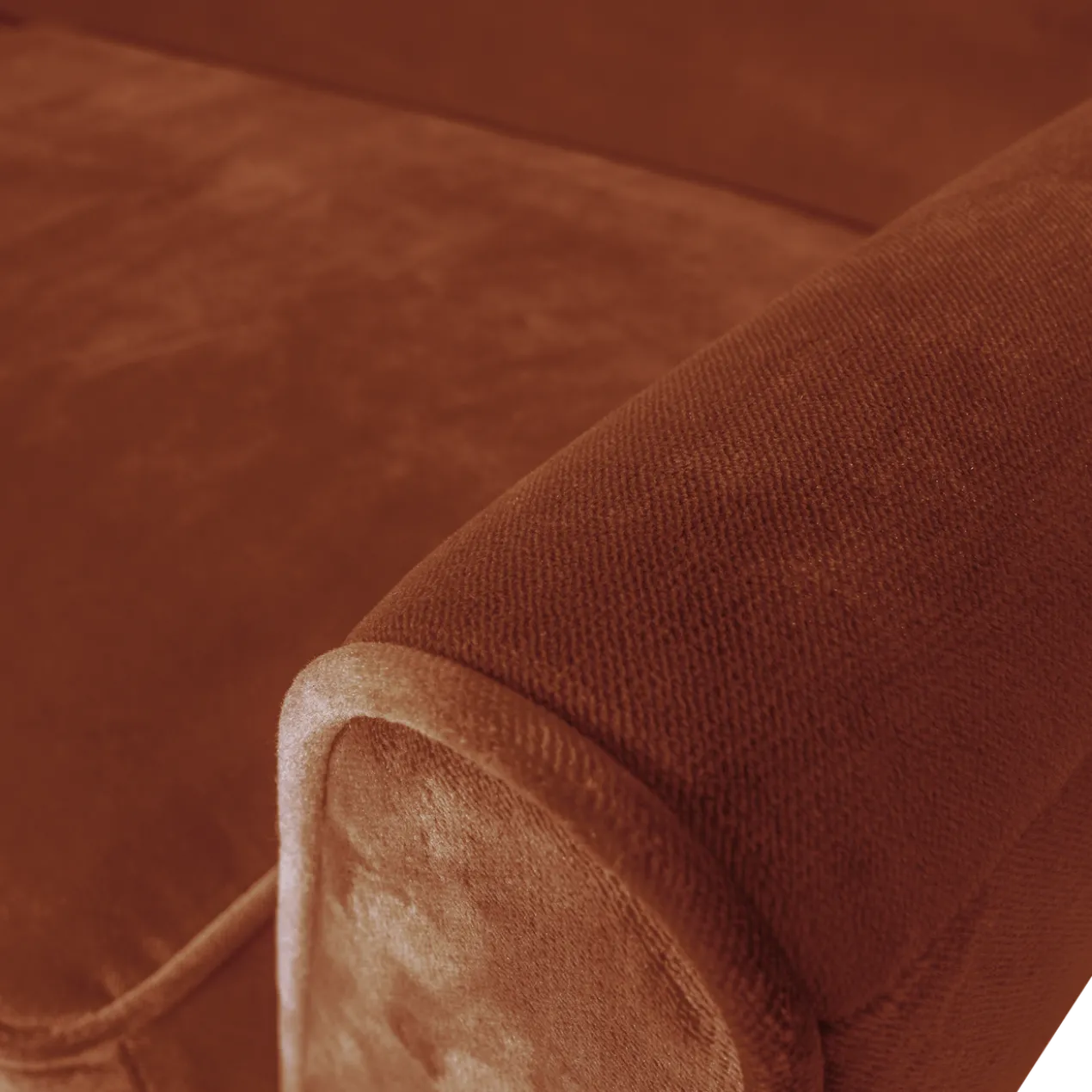 Rocco xl bank 230 cm velvet roestbruin
