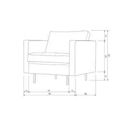 Rodeo classic fauteuil velvet okergeel