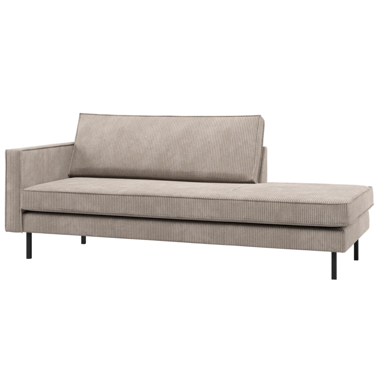 Rodeo daybed links ribstof donkerzand