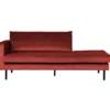 Rodeo daybed links velvet kastanjebruin