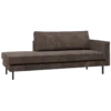 Rodeo daybed rechts ribstof bruin