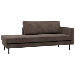 Rodeo daybed rechts ribstof bruin