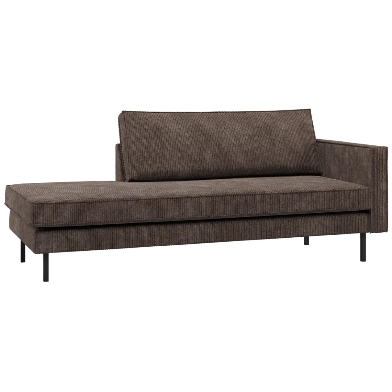 Rodeo daybed rechts ribstof bruin