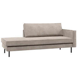 Rodeo daybed rechts ribstof donkerzand
