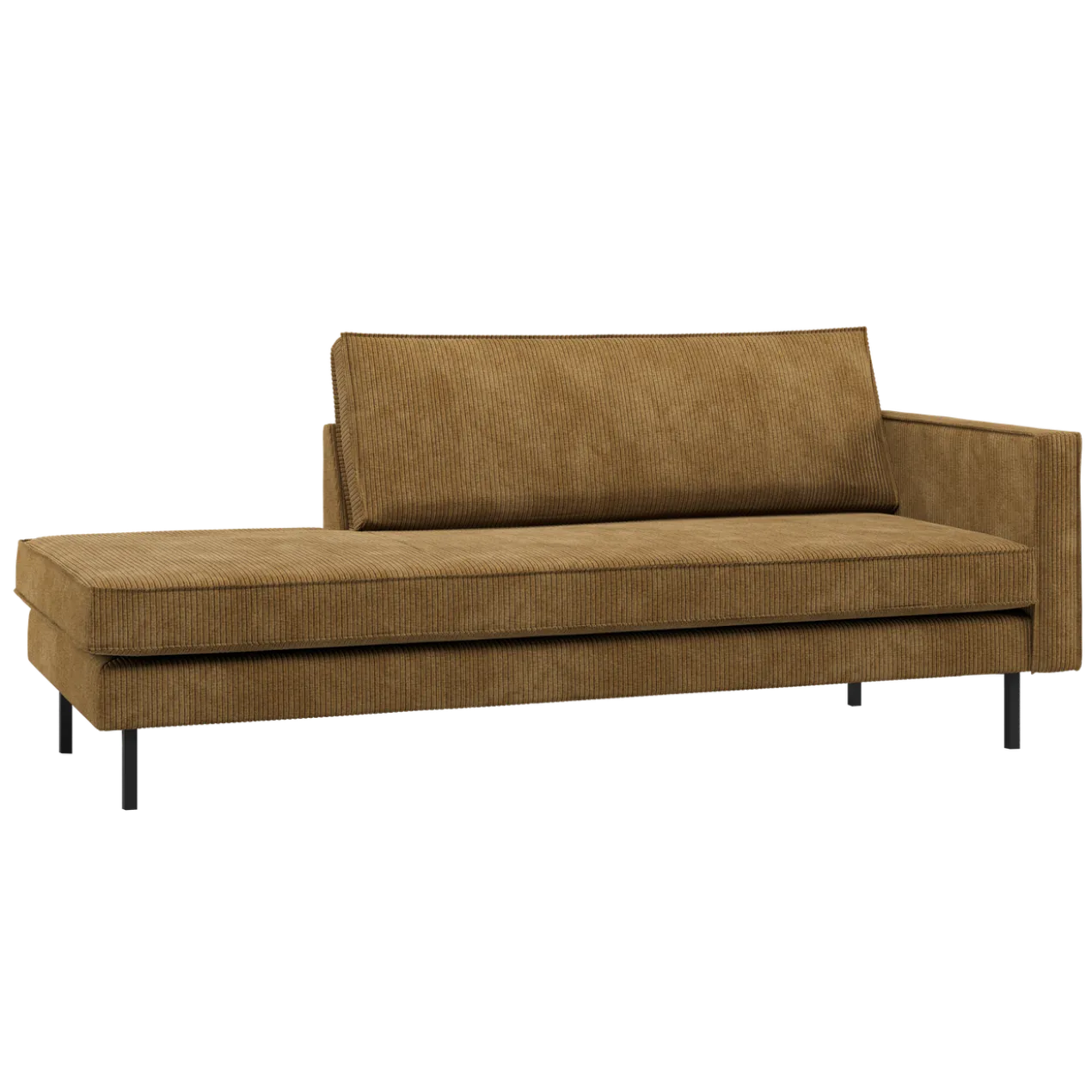 Rodeo daybed rechts ribstof honinggeel