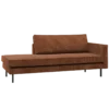Rodeo daybed rechts ribstof roestbruin