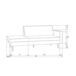 Rodeo daybed rechts velvet taupe