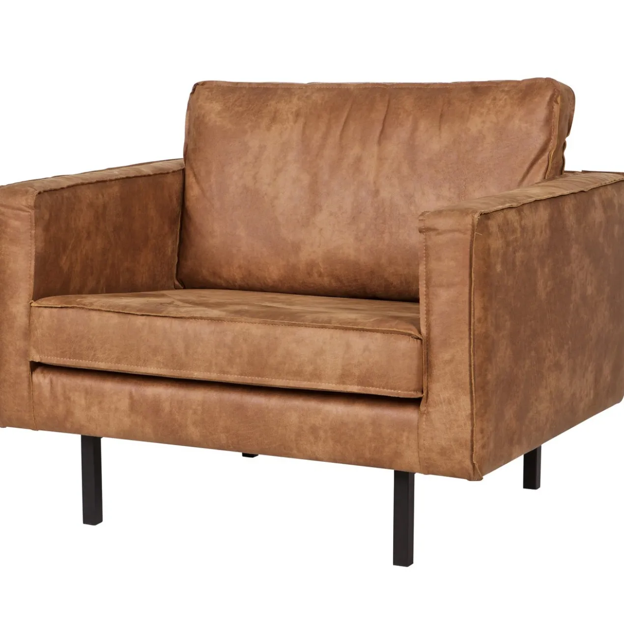 Rodeo fauteuil ecoleer cognac