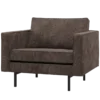 Rodeo fauteuil ribstof bruin