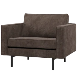 Rodeo fauteuil ribstof bruin