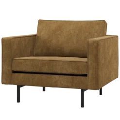 Rodeo fauteuil ribstof honinggeel