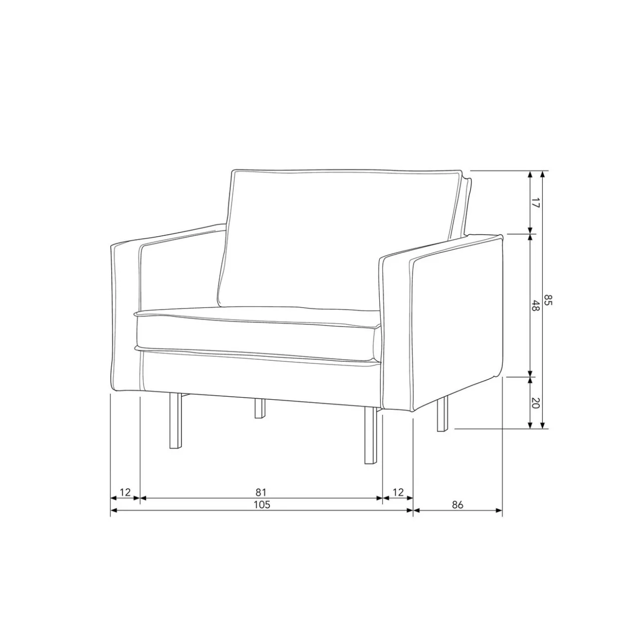 Rodeo fauteuil velvet antraciet