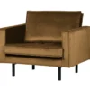 Rodeo fauteuil velvet honinggeel