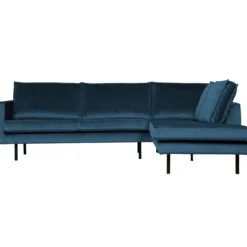 Rodeo hocker op poten velvet blauw