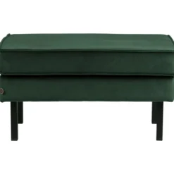Rodeo hocker op poten velvet bosgroen