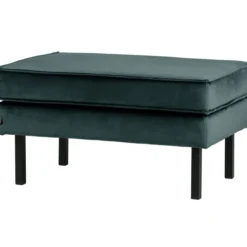 Rodeo hocker op poten velvet groenblauw