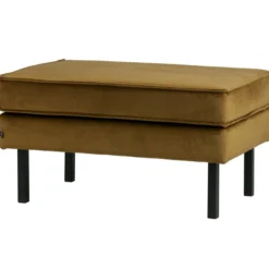 Rodeo hocker op poten velvet honinggeel