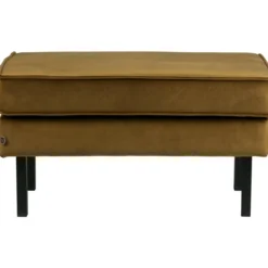 Rodeo hocker op poten velvet honinggeel
